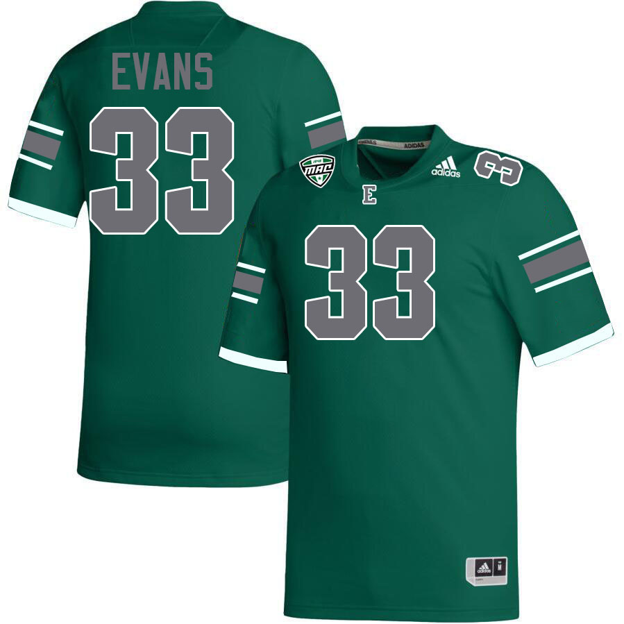 #33 Carter Evans Eastern Michigan Jersey,Eastern Michigan University Eagles Football Jersey-Green